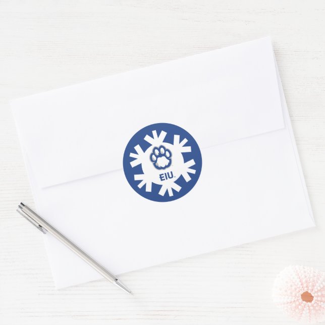 Sticker Rond Eastern Illinois Panthers Empreinte de patte & EIU (Enveloppe)