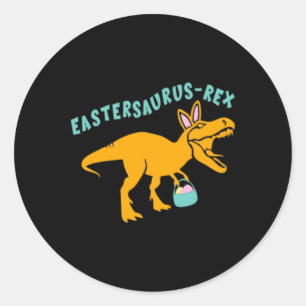 Sticker Rond Eastersaurus Cadeau de dinosaure de Pâques pour ad