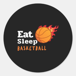 Sticker Rond Eat Sleep Basketball