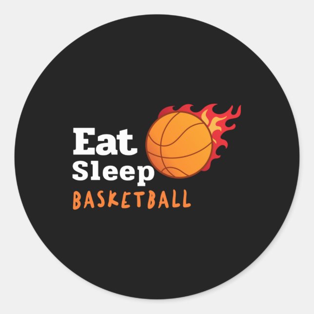 Sticker Rond Eat Sleep Basketball (Devant)