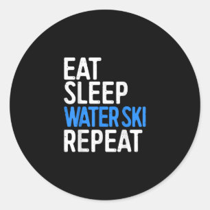 Sticker Rond Eat Sleep Water Ski