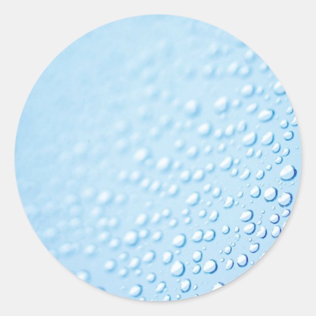 Sticker Rond Eau gouttes Pluie Humide Macro Photo Été Abstrait (Devant)