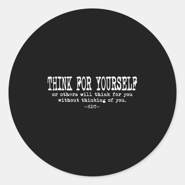 Sticker Rond Eau Quote Motivation Insrational - Think For Yours (Devant)