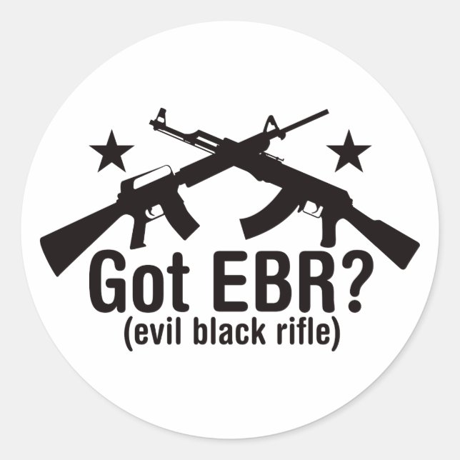 Sticker Rond EBR obtenu ? AR15 et AK47 (Devant)