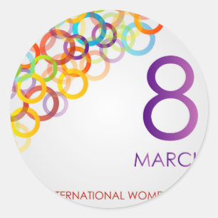 Sticker Rond Ecard colorée pour la journée des femmes