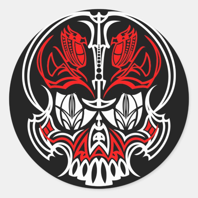 Sticker Rond Écart du crâne (Devant)