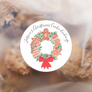 Sticker Rond Échange de biscuits de Noël au gingembre