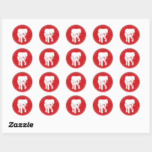 Sticker Rond Échange de cadeaux White Elephant Fête de Noël