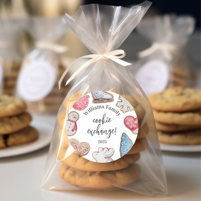 Sticker Rond Échange de cookies de Noël (Créateur téléchargé)