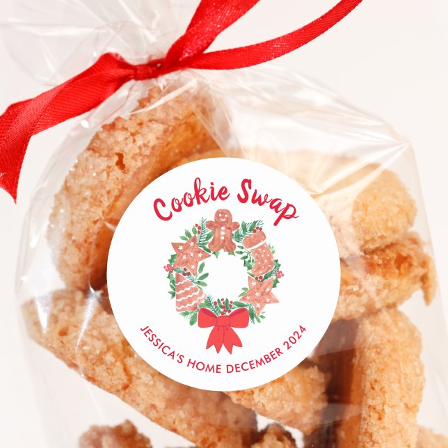 Sticker Rond Échange de cookies de Noël (Créateur téléchargé)