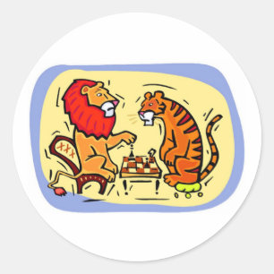Sticker Rond Échecs de tigres