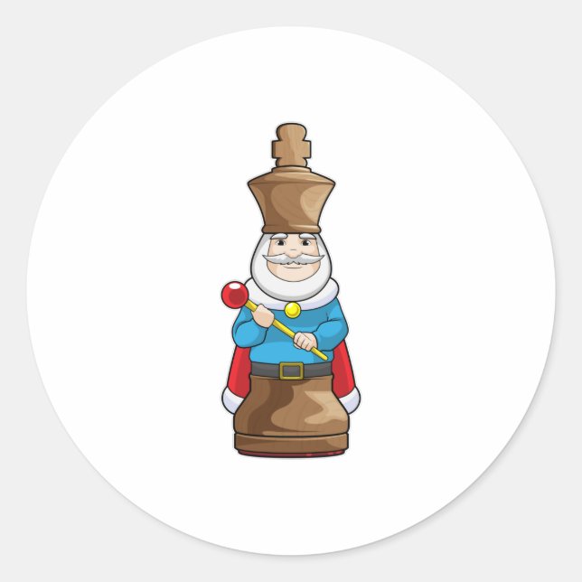 Sticker Rond Échecs King Chess (Devant)