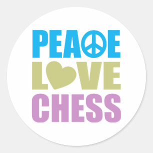 Sticker Rond Échecs Peace Love