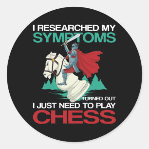 Sticker Rond Échecs Pour Hommes Drôle Joueur d'échecs mat