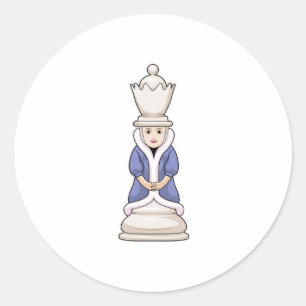 Sticker Rond Échecs Queen Chess