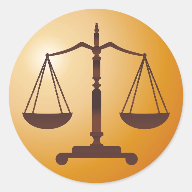 Sticker Rond Échelles classiques de justice | Cabinet juridique (Devant)