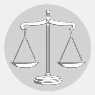 Sticker Rond Échelles classiques de justice   Droit