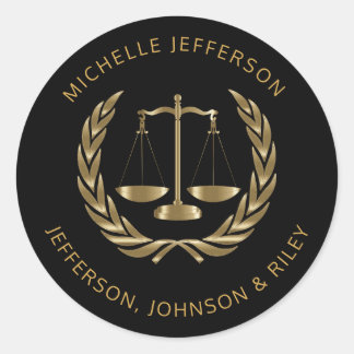 Sticker Rond Échelles de justice