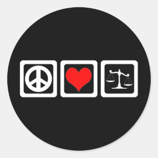 Sticker Rond Échelles de justice