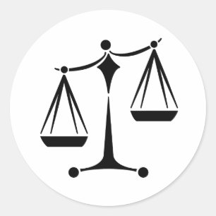 Sticker Rond Échelles de justice - Droit