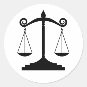 Sticker Rond Échelles de justice (droit)