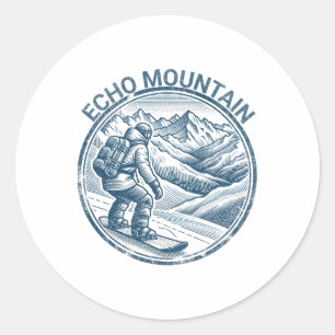 Sticker Rond Echo Mountain Colorado Snowboard Snowboard Snowboa