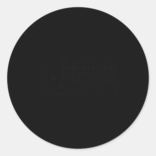 Sticker Rond Echoing Her Battle Cry Dom Christian  (Devant)