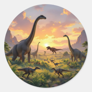Sticker Rond Échos du monde antique – Fantastique préhistorique