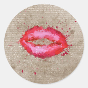 Sticker Rond Éclaboussures vintages à la mode fraîches de