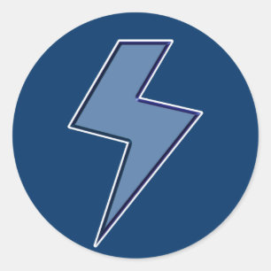 Sticker Rond Éclair Bleu
