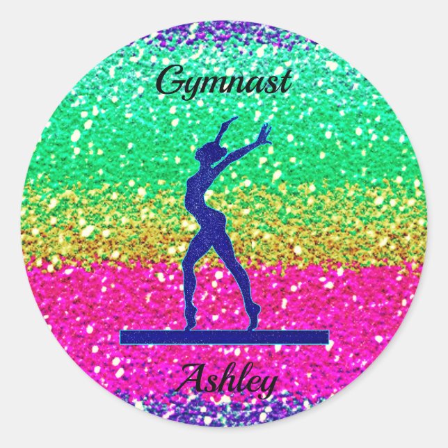Sticker Rond Éclairage de faisceau de gymnastique (Devant)