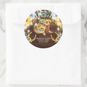 Sticker Rond Éclairages à cordes de bottes florales russes pers