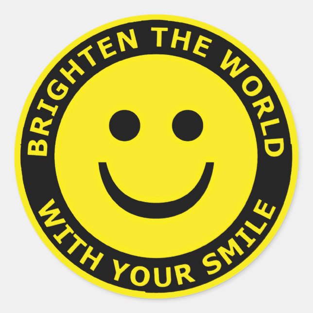 Sticker Rond Éclairer Le Monde Avec Votre Sourire (Devant)