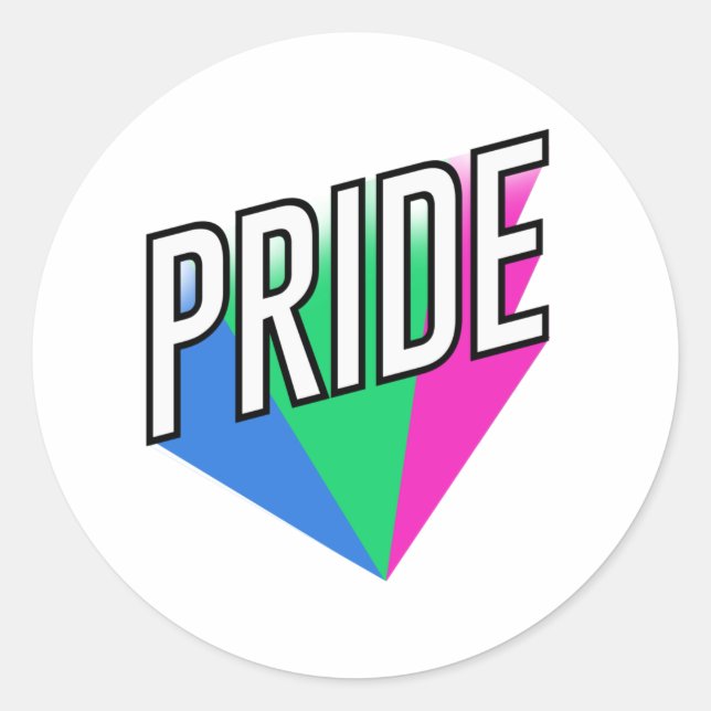Sticker Rond Éclatement de la fierté polysexuelle (Devant)