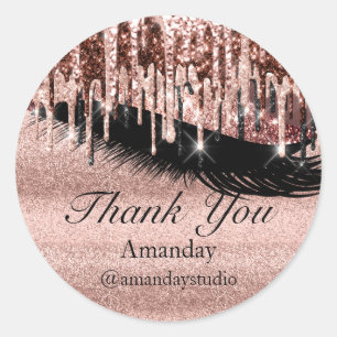 Sticker Rond Éclats de maquillage de Rose de maquillage d'exten