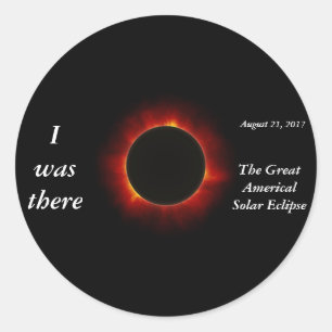 Sticker Rond Éclipse solaire 2017 "J'y étais" édition