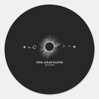 Sticker Rond Éclipse solaire 2024 Éclipse totale