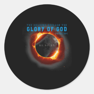 Sticker Rond Éclipse Solaire 2024 Gloire Chrétienne De Dieu Psa