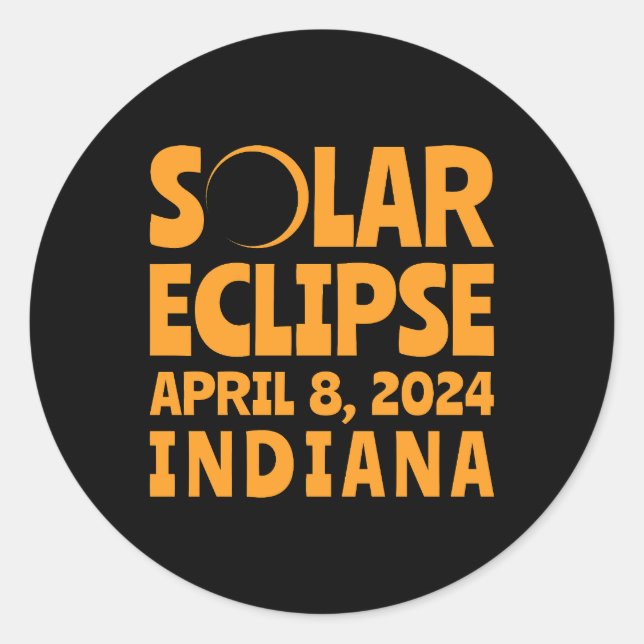 Sticker Rond Éclipse solaire 2024 Indiana (Devant)