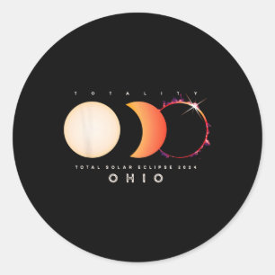 Sticker Rond Eclipse solaire 2024 Ohio Total Eclipse Amérique g