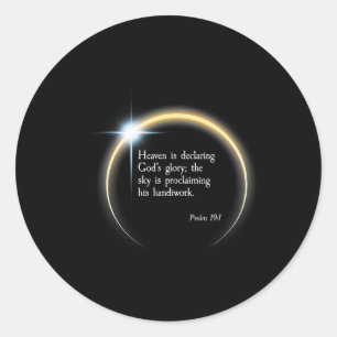 Sticker Rond Éclipse solaire 2024 - Psaume 191