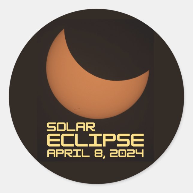 Sticker Rond Éclipse solaire 8 avril 2024 (Devant)