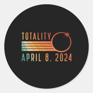 Sticker Rond Éclipse solaire 8 avril 2024 Totalité Éclipse sola