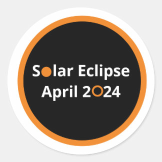 Sticker Rond Éclipse solaire avril 2024