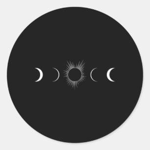 Sticker Rond Éclipse Solaire Phases Lune Totalité