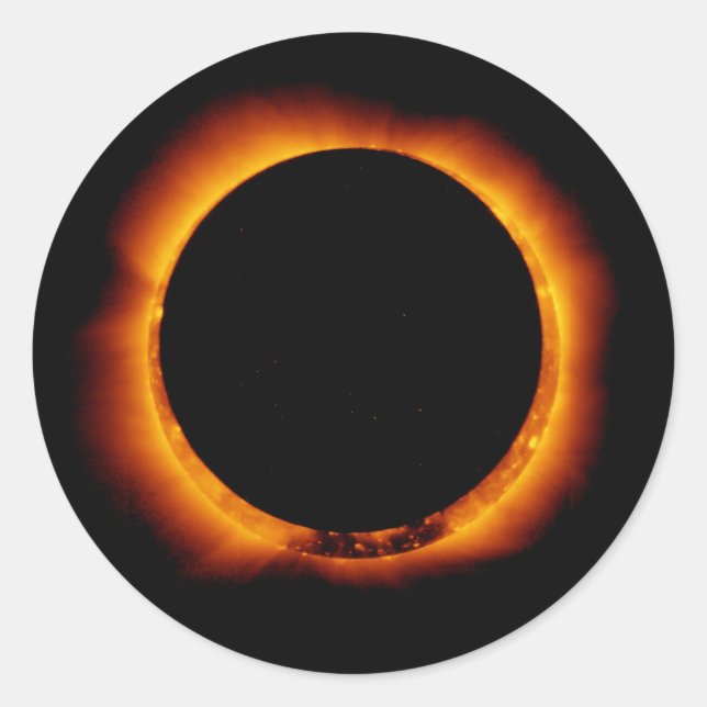 Sticker Rond Éclipse solaire quasi totale (Devant)