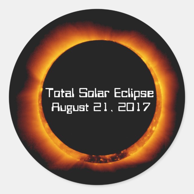 Sticker Rond Éclipse solaire totale 2017 (Devant)