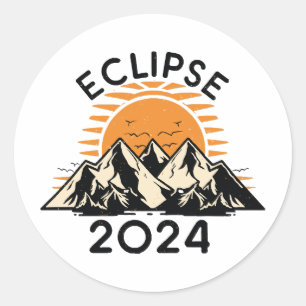 Sticker Rond Éclipse solaire totale 2024