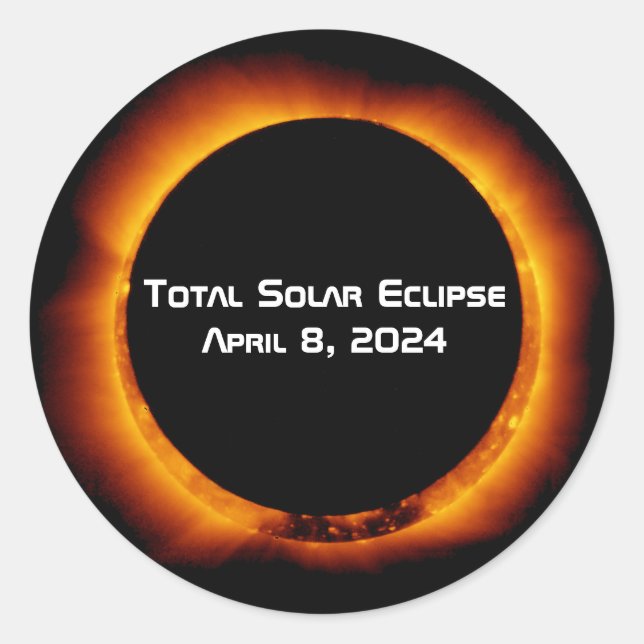 Sticker Rond Éclipse solaire totale 2024 (Devant)