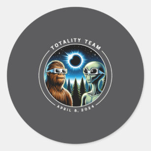 Sticker Rond Éclipse solaire totale Bigfoot Alien